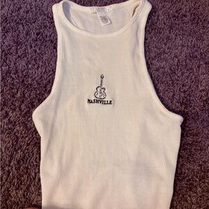 Full Tilt White Ribbed Tank Top